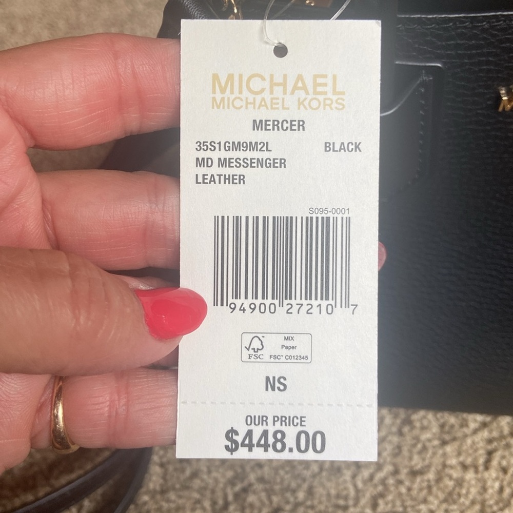 MICHAEL Michael Kors Mercer Messenger Black Leather Bag - Picture 7 of 14